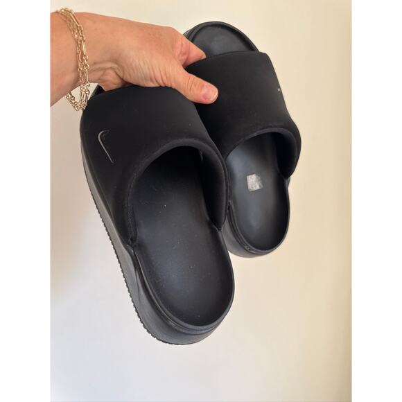 Nike Calm Elevation Platform Slide Sandals US 8 Black - Picture 5 of 7